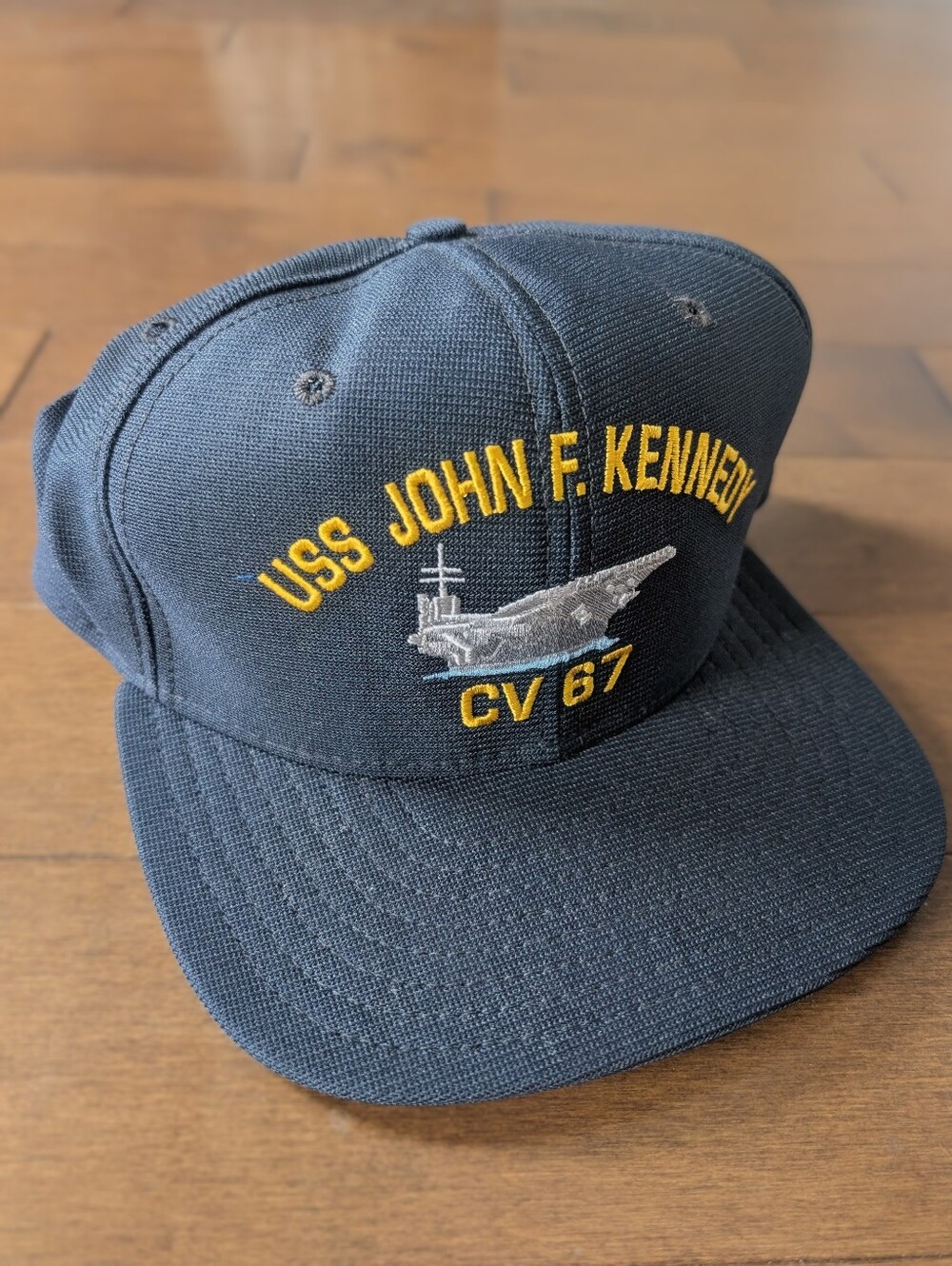 Vintage New Era USS John F Kennedy CV 67 Snapback Cap Navy Blue